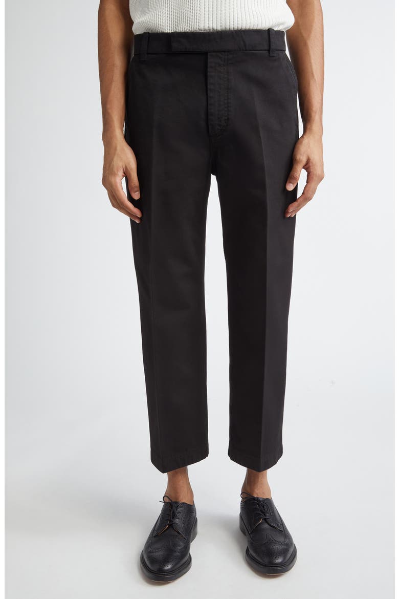 Cotton Twill Crop Chinos, Main, color, BLACK