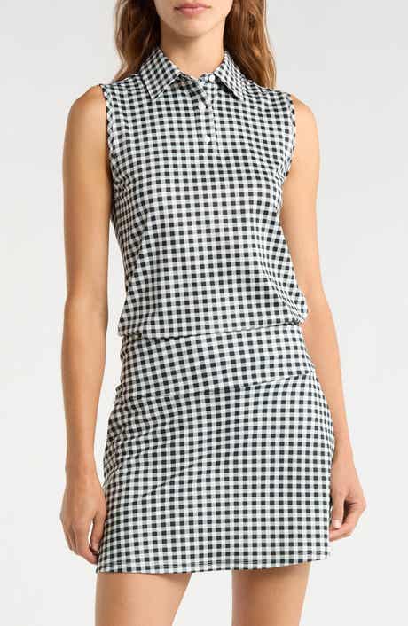 Court Gingham Sleeveless Polo
