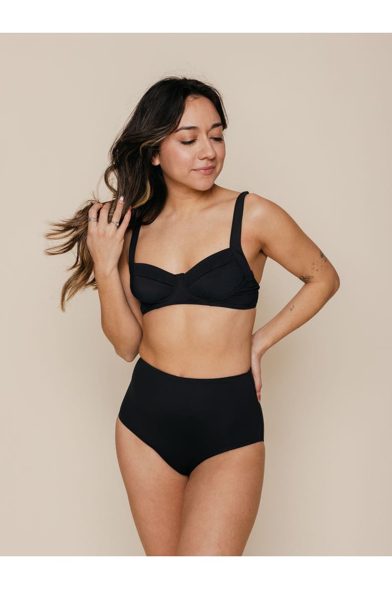 Soft Underwire Bikini Top, Alternate, color, Black