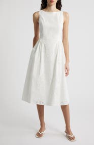 Sam Edelman Eyelet Sleeveless Fit & Flare Midi Dress