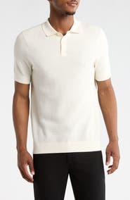 14th & Union Textured Cotton Polo Sweater