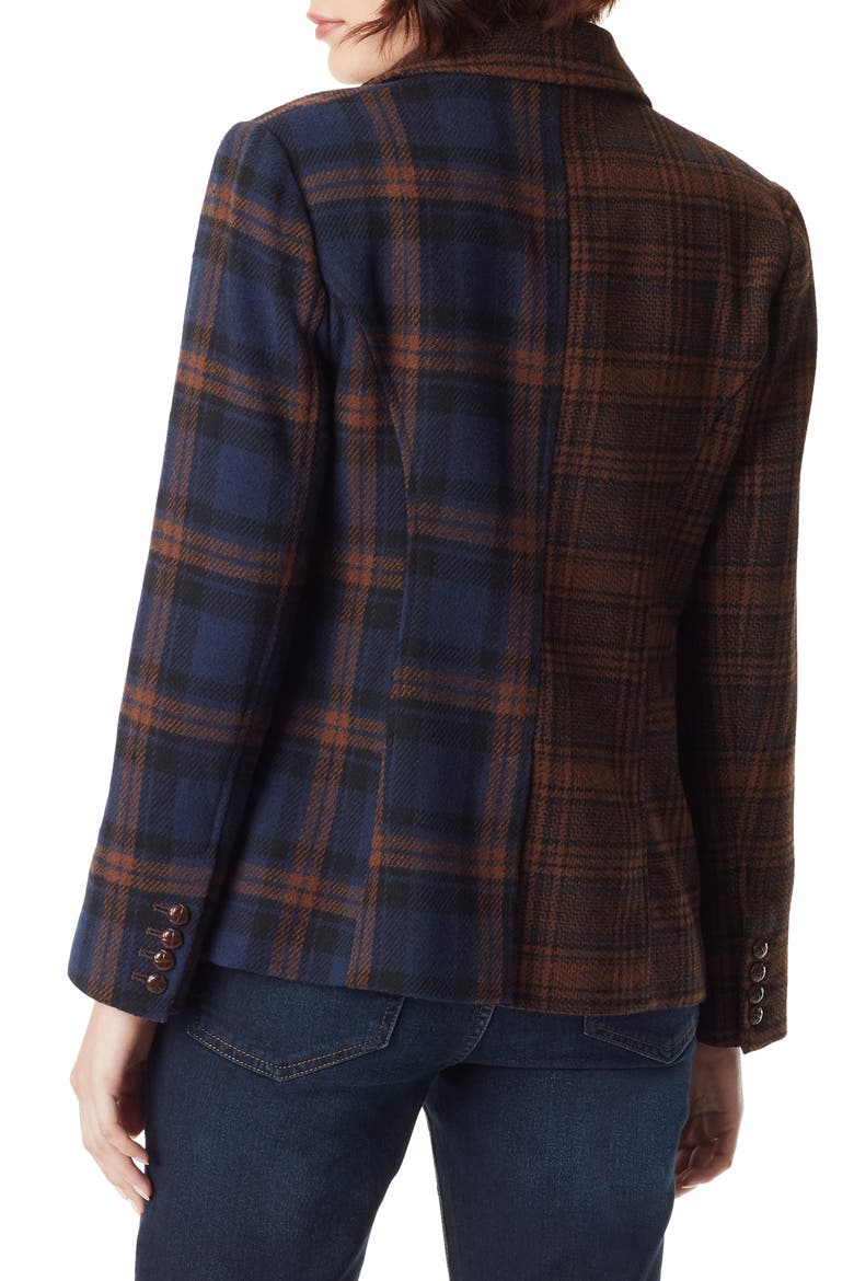 Imogen Blocked Plaid Double Breasted Blazer, Alternate, color, PATRIOT BLUE - PALACE PLAID