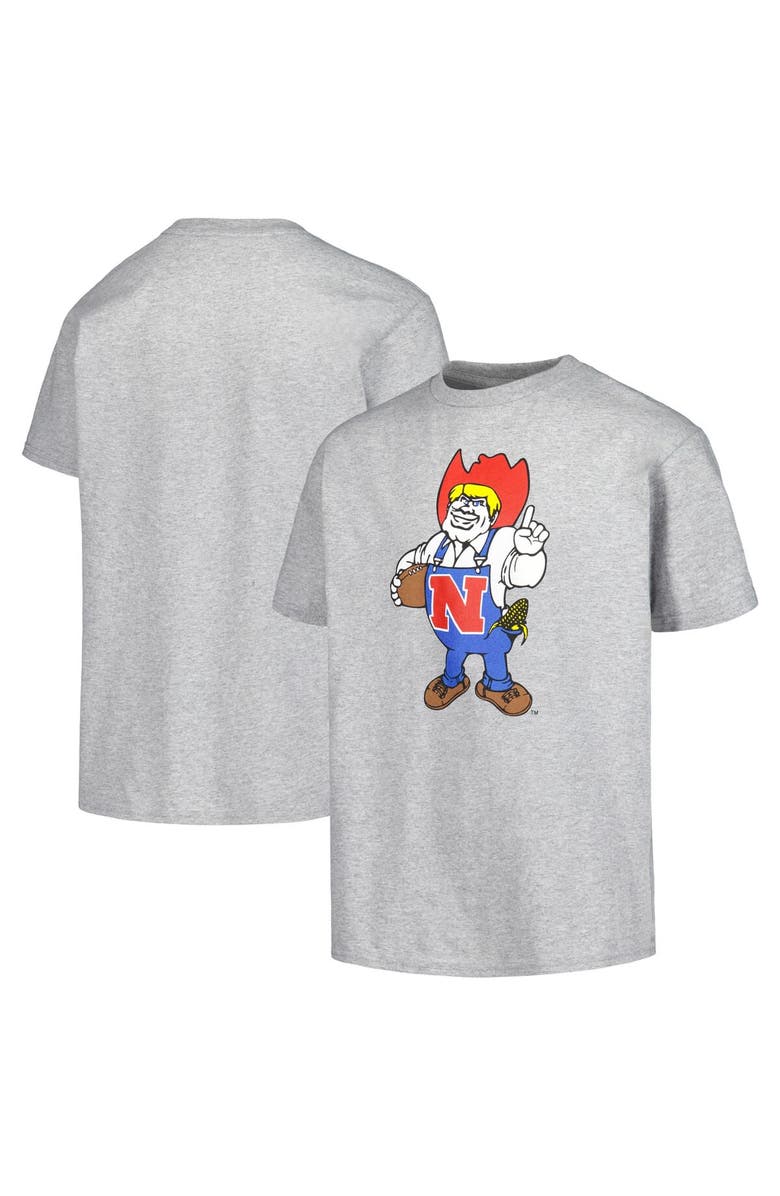 Outerstuff Youth Heather Gray Nebraska Huskers Vault Logo T-Shirt, Main, color,