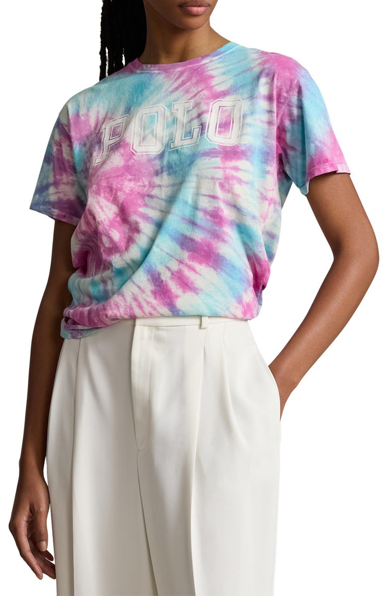 Polo Ralph Lauren Tie Dye Logo Graphic T-Shirt, Main, color, 