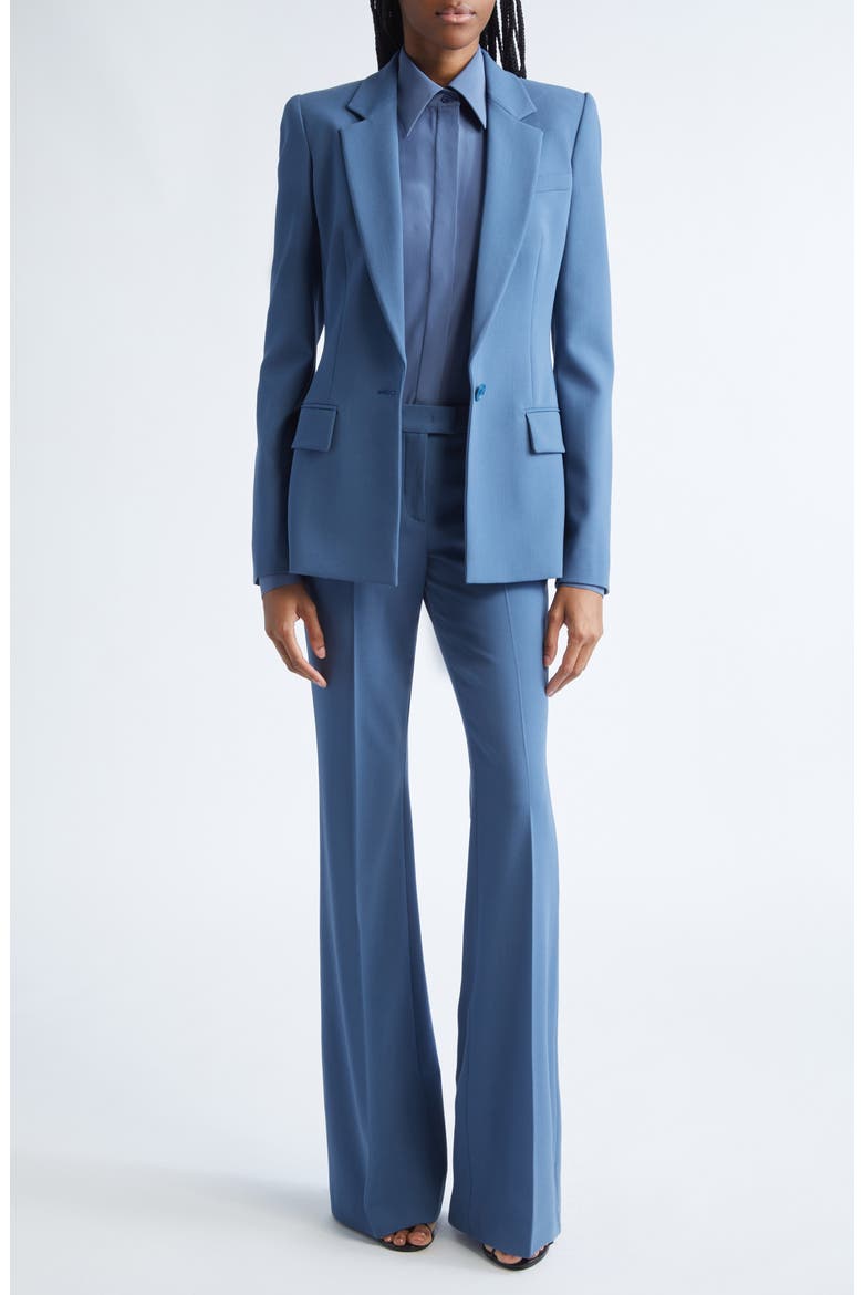 Stretch Virgin Wool Blazer, Alternate, color, STEEL