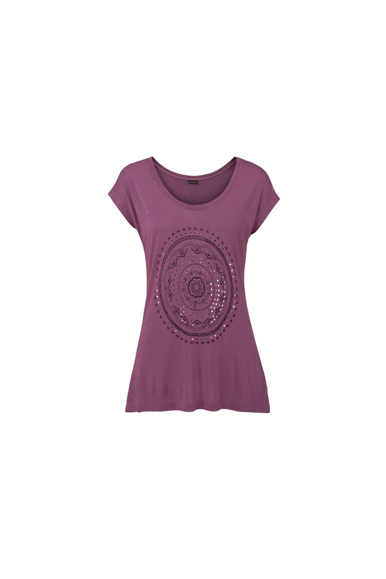 Women's Mosaic Boho Print Top, Alternate, color, Berry