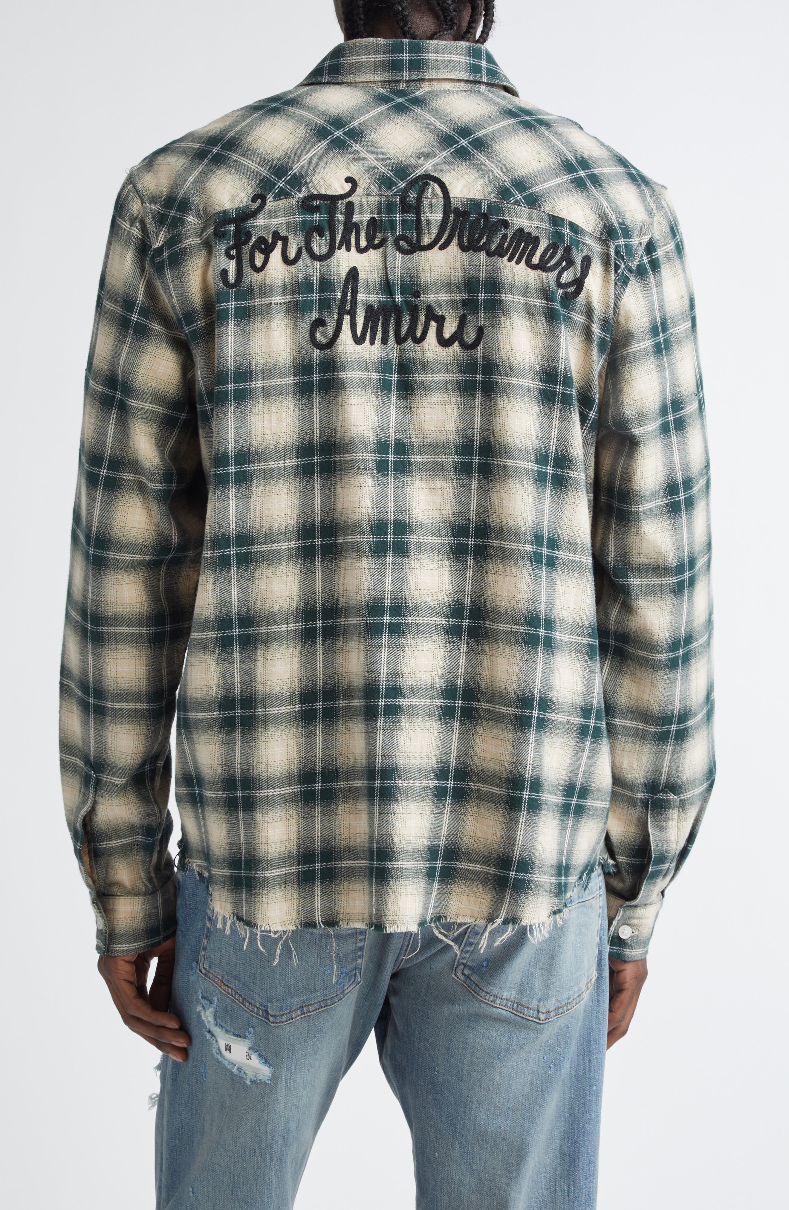 Shotgun Distressed Plaid Flannel Button-Up Shirt - image 2