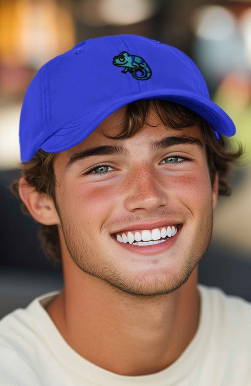 Dalix Chameleon Embroidered Dad Hat In Royal Blue