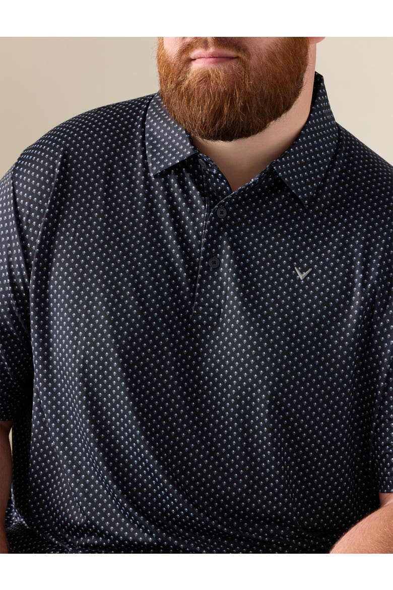 Big & Tall Golf Print Performance Polo Shirt, Alternate, color, CAVIAR