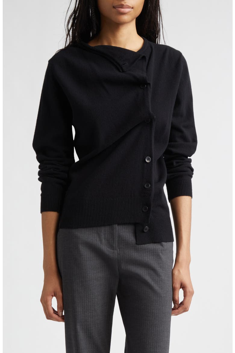 Donalti Extrafine Merino Wool Cardigan, Main, color, BLACK