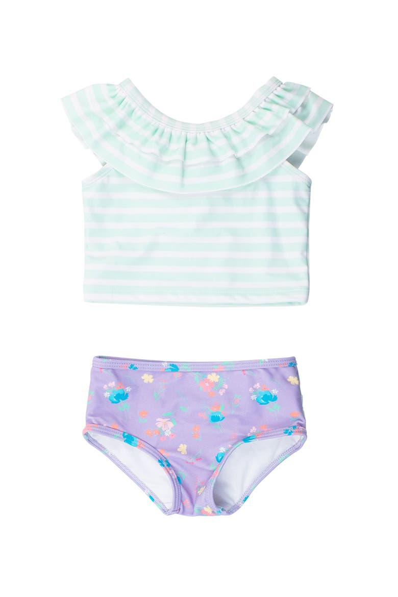 UPF50 Sun Protected Ruffle Tankini, Main, color, Purple Garden