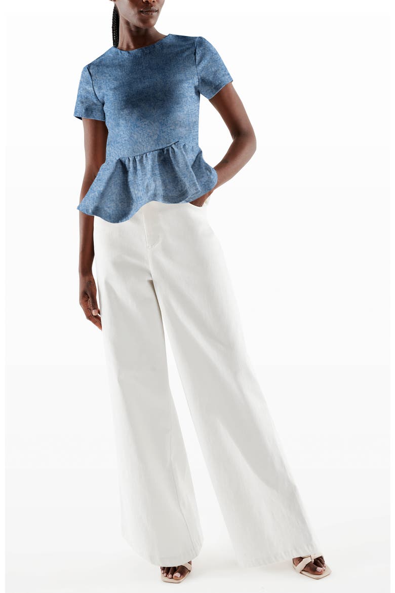 Dominga Denim Top, Alternate, color, Denim