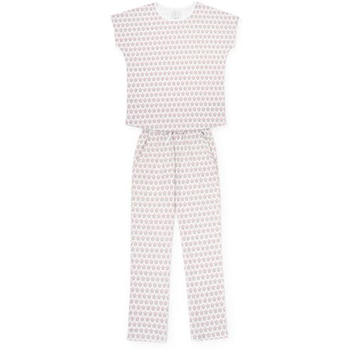 Lila And Hayes Pajama Pant Set In White