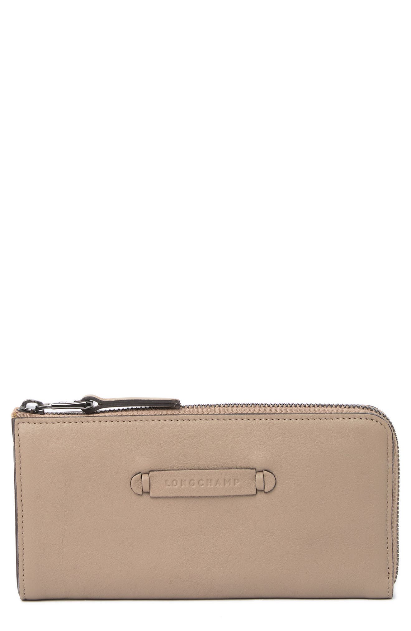 Longchamp Quarter-Zip Leather Wallet