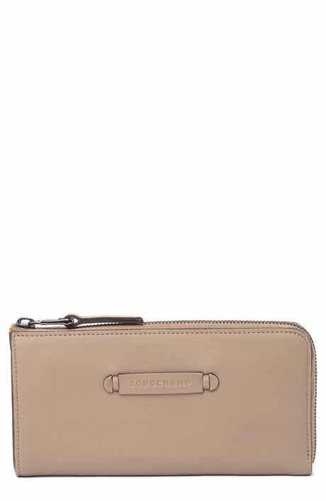 Longchamp Quarter-Zip Leather Wallet
