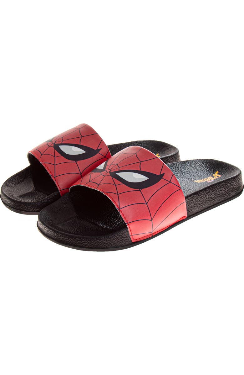 JOSMO x Marvel<sup>®</sup> Kids' Spider-Man Slide Sandal, Main, color, Black/Red