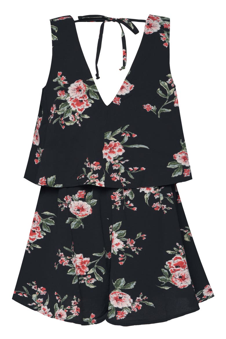 Kids' Popover Romper, Alternate, color, BLACK MULTI