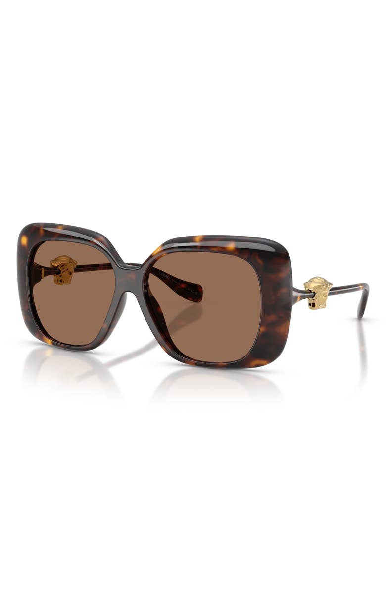 Versace 57mm Square Sunglasses, Alternate, color, Havana / Dark Brown