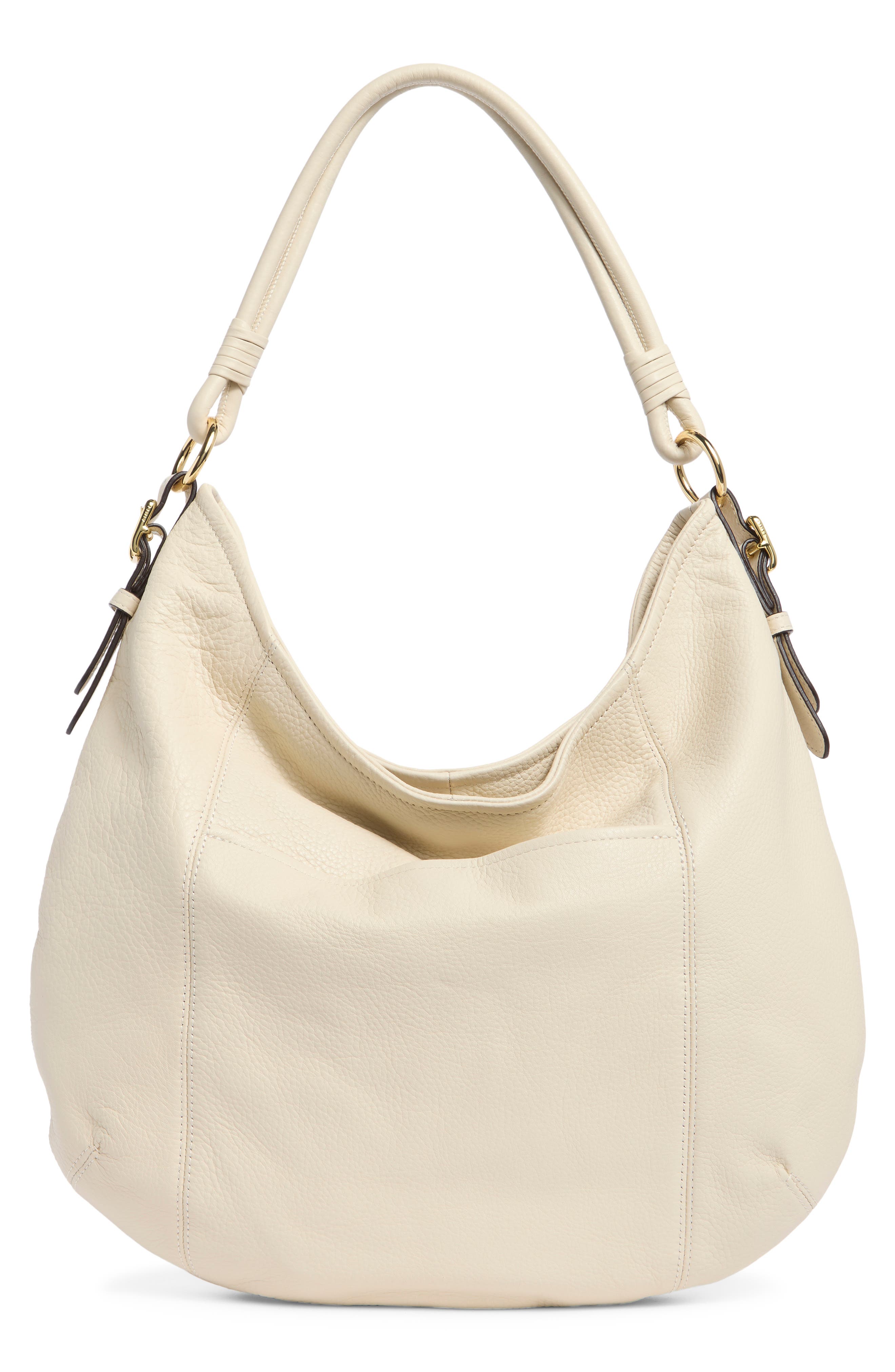 Soho Leather Shoulder Bag, Alternate, color, CHALK