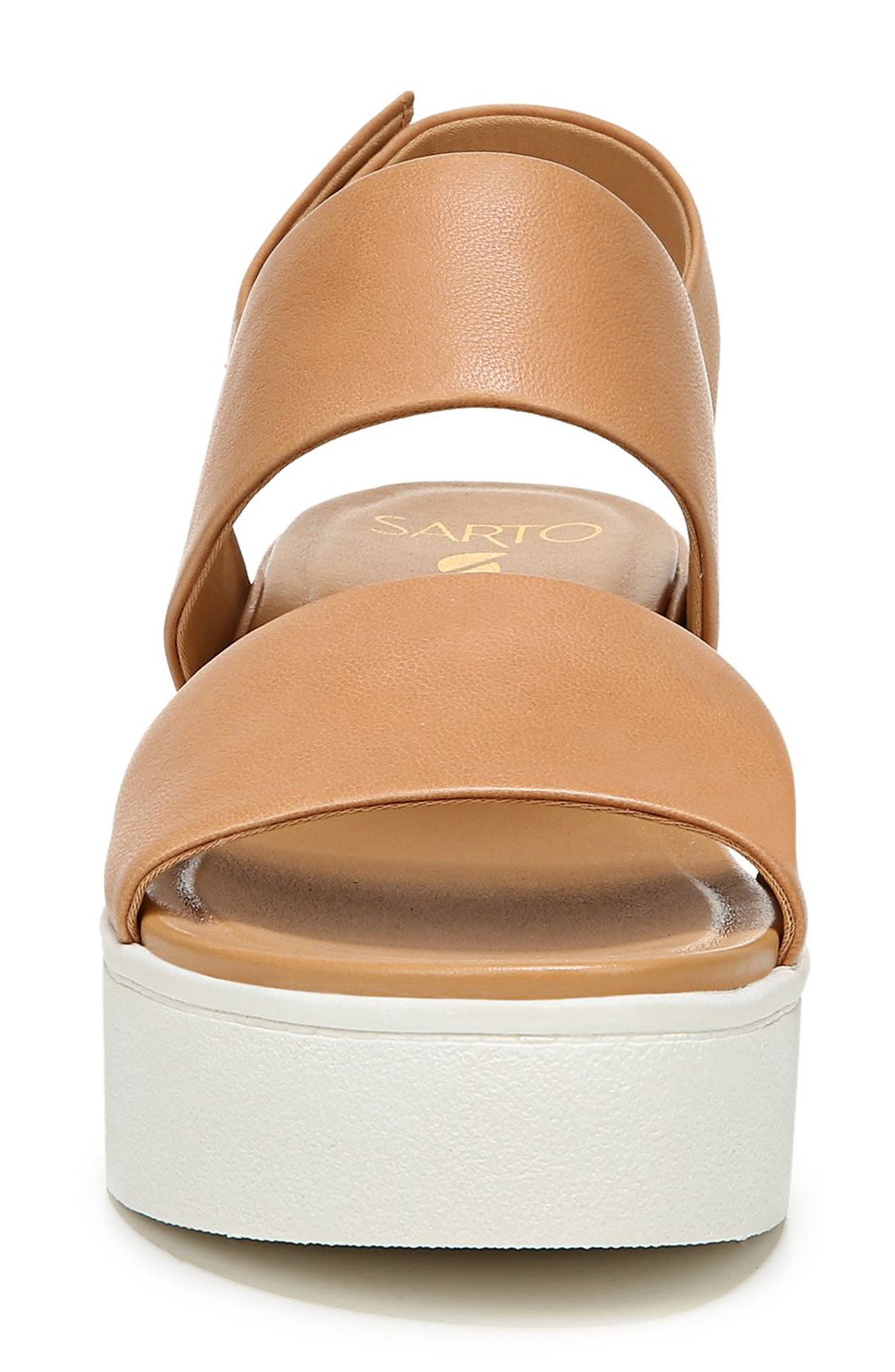 Bermuda Platform Sandal, Alternate, color, CASHEW LEATHER
