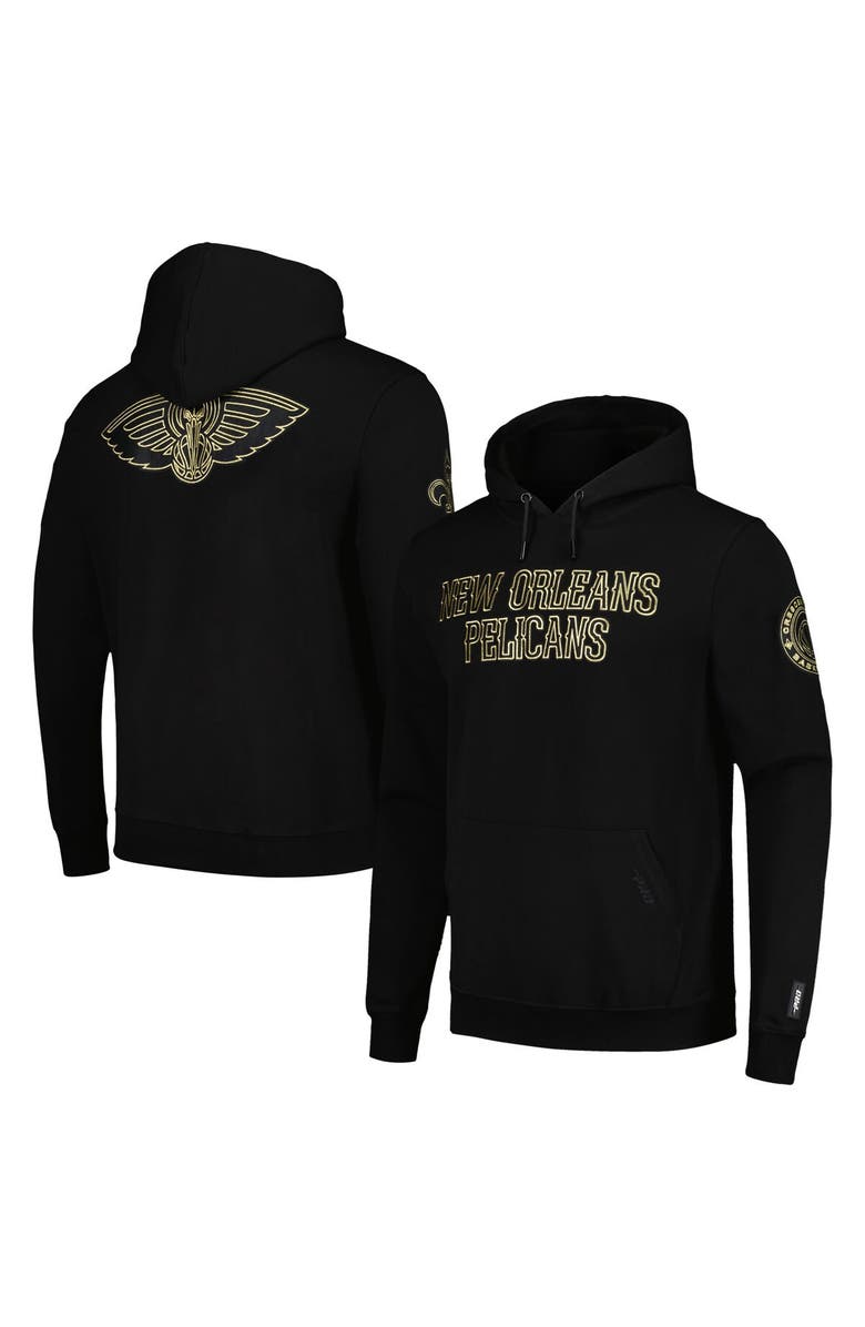 PRO STANDARD Men's Pro Standard New Orleans Pelicans Black & Gold Pullover Hoodie, Alternate, color, 