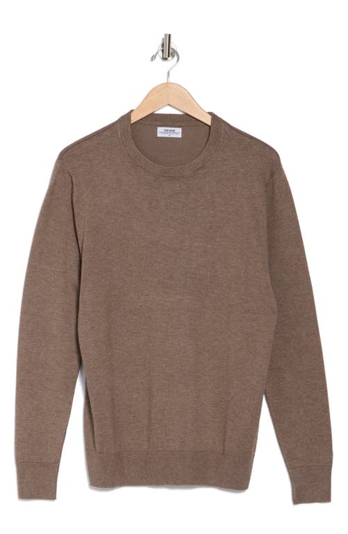 Tom Baine Solid Crewneck Pullover In Brown
