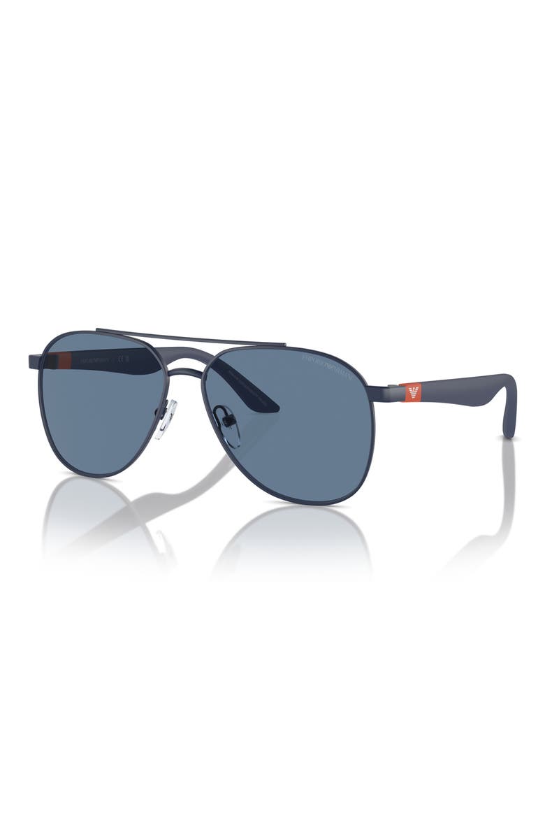 53mm Pilot Sunglasses, Alternate, color, MATTE BLUE / DARK BLUE