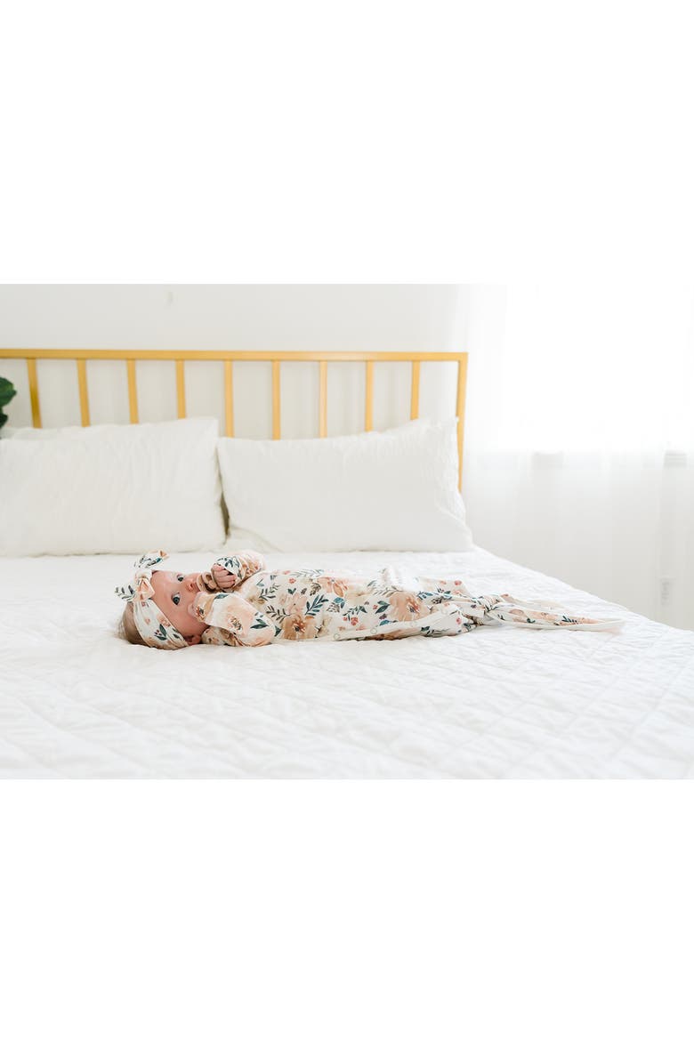 Copper Pearl Newborn Knotted Gown, Alternate, color, Autumn