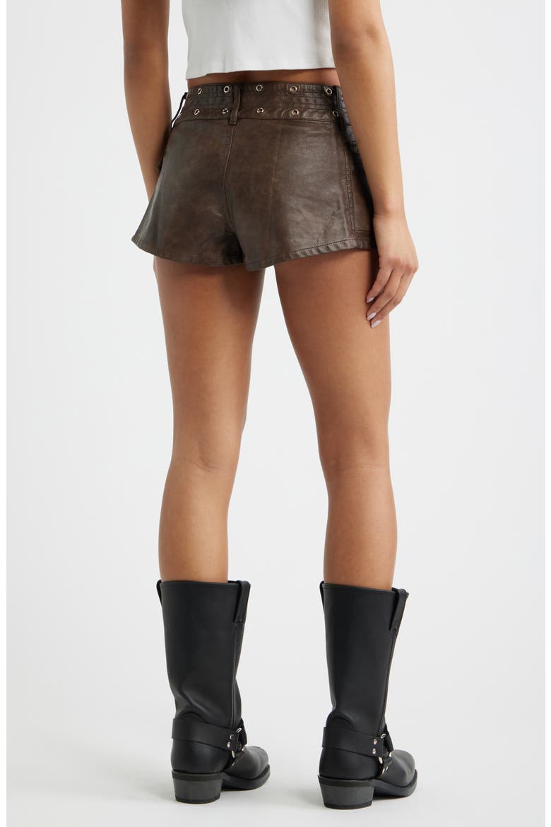 Born to Ride Faux Leather Shorts, Alternate, color, BROWN