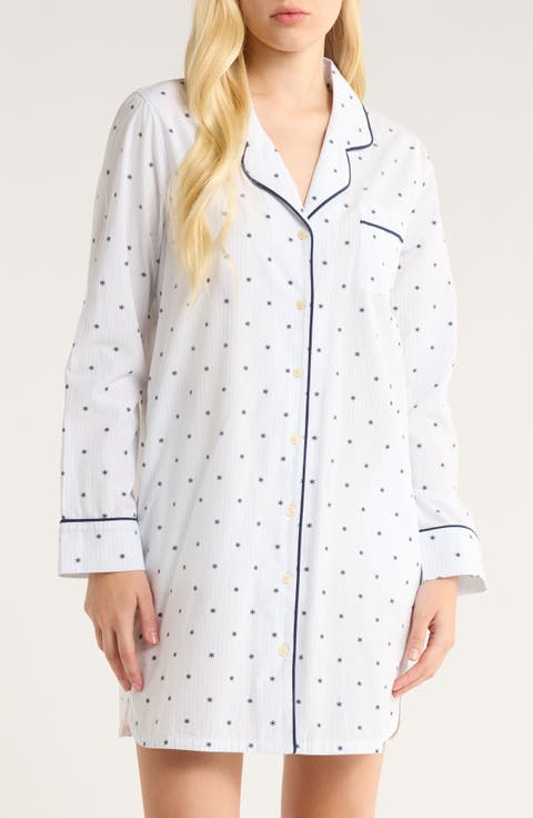 Classic Piped Cotton Nightshirt