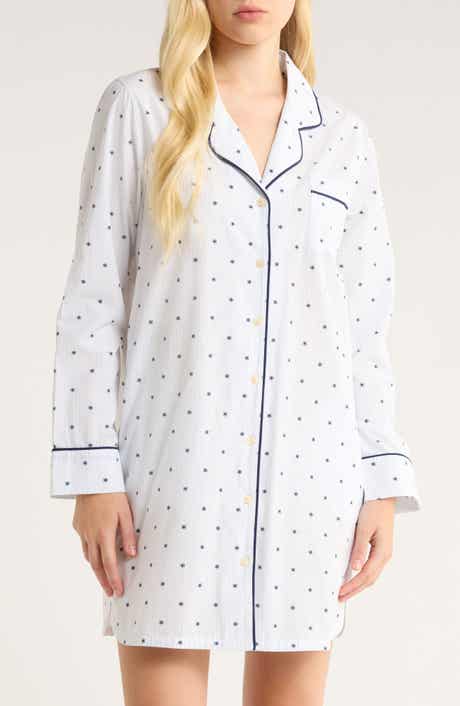 Nordstrom Classic Piped Cotton Nightshirt