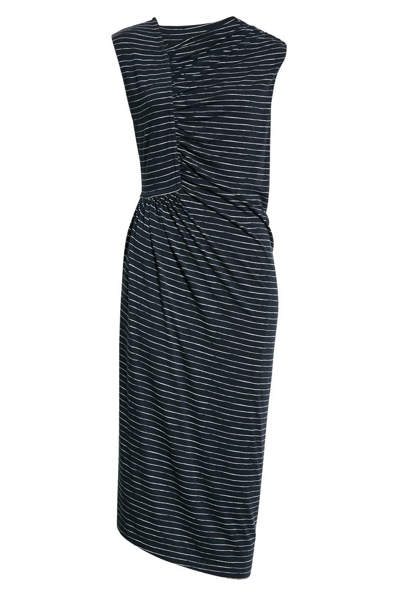 Esay Ruched Asymmetric Neck Midi Dress, Alternate, color, MIGHTNIGHT FANTASY