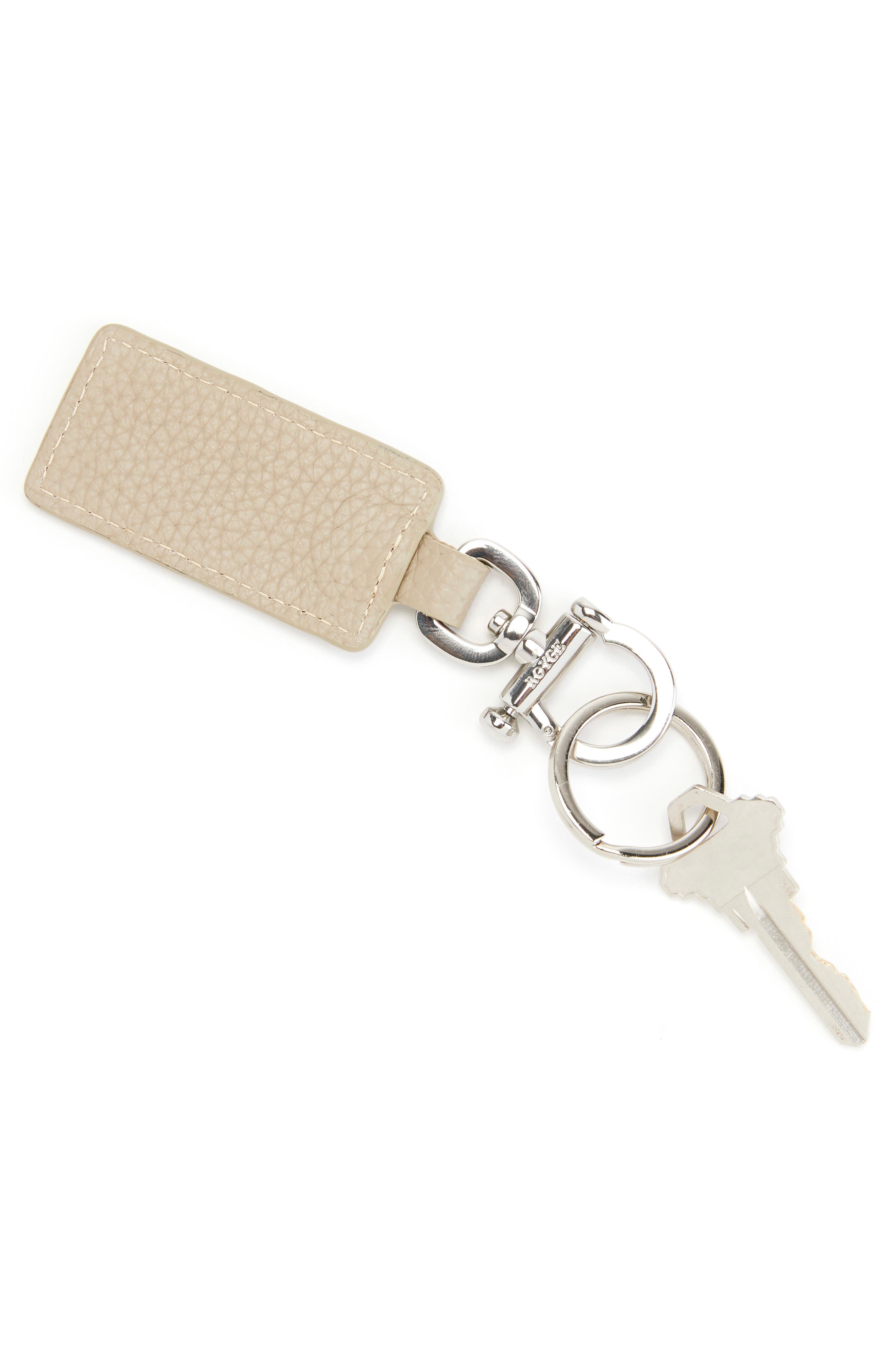 Leather Key Chain, Alternate, color, TAUPE