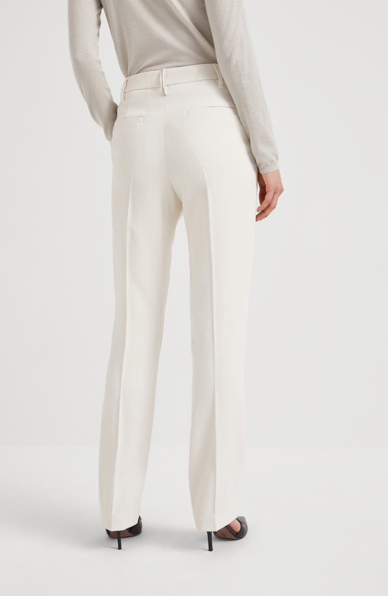 Brunello Cucinelli Cigarette trousers with monili, Alternate, color, 