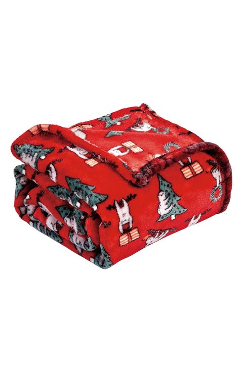 Christmas Sloth Plush Fleece Throw Blanket