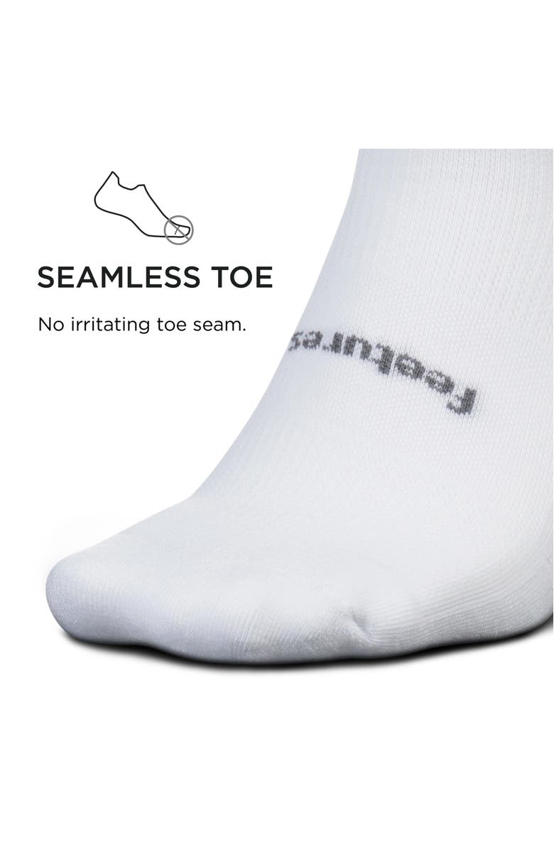 Feetures High Performance Max Cushion Quarter Sock MoistureWicking Athletic Socks, Alternate, color, White