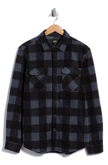 Union Cascade Buffalo Plaid Microfleece Button-up Shirt In Nightfall