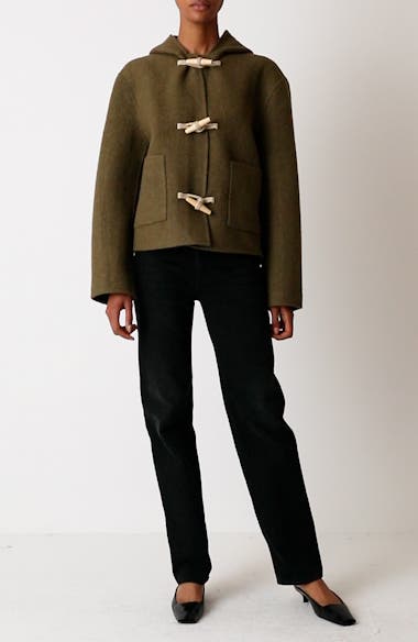 ジャケット・アウター Toteme Drawstring Wool Hooded Jacket TOTEME Wool Blend Felt Duffle Jacket | Nordstrom