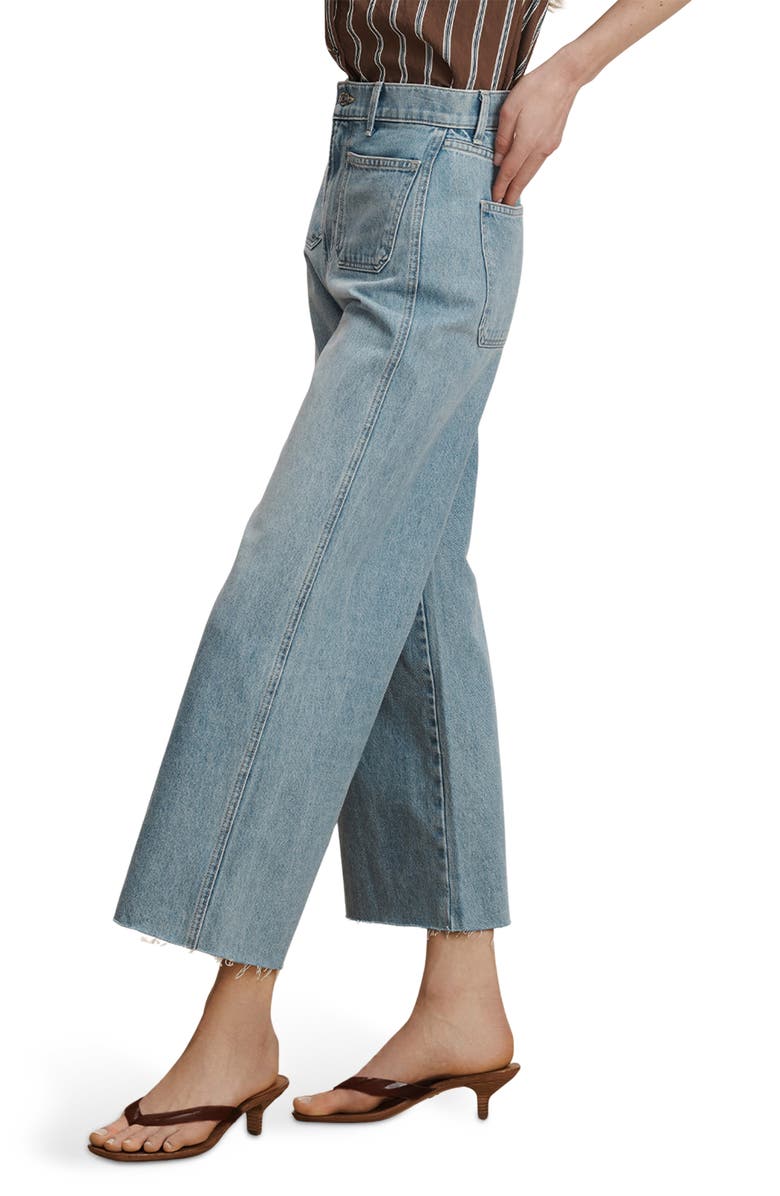 Veronica Beard Taylor High Waist Crop Wide Leg Jeans, Alternate, color, Big Splash