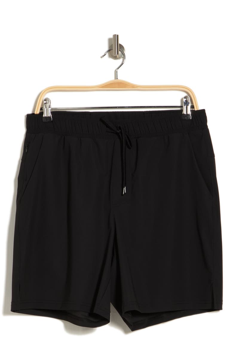 90 DEGREE BY REFLEX Tricot 7" Shorts, Alternate, color, Black