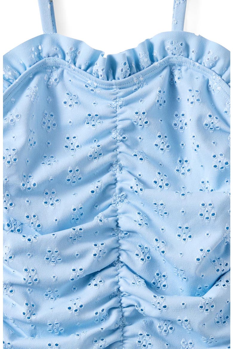 Kid's Claire Frill One Piece, Alternate, color, Dawn Blue Embroidery