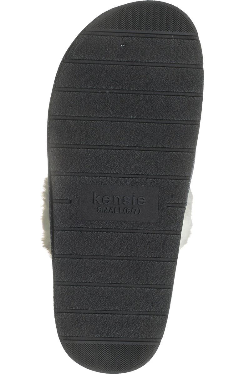 Kensie Glitter Plaid Faux Fur Slipper, Alternate, color,