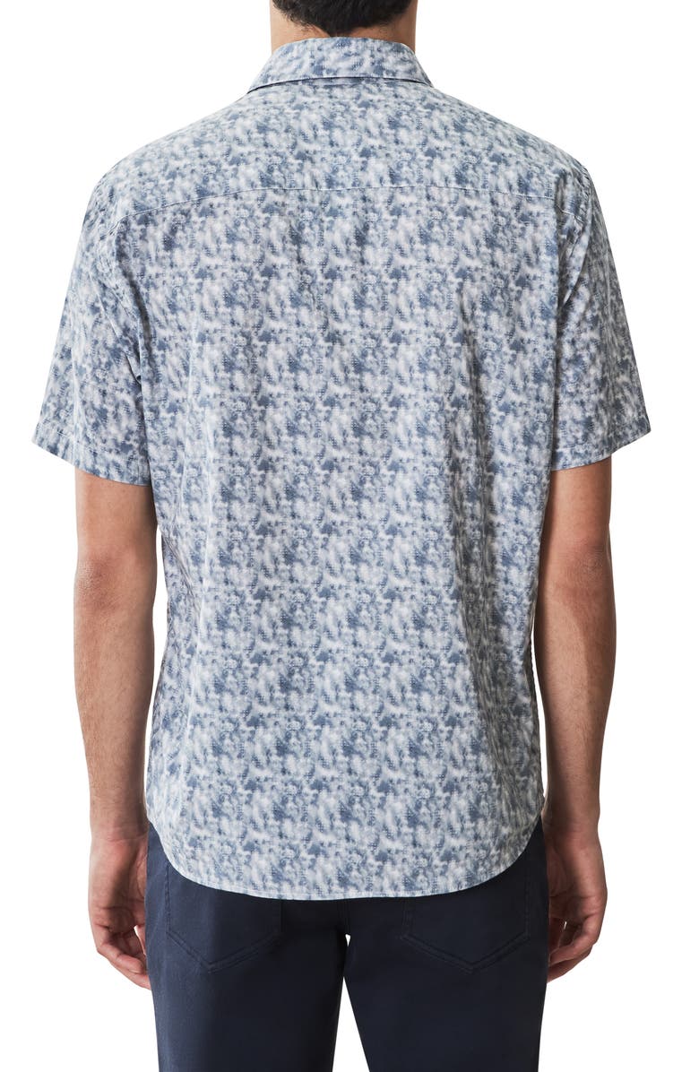 Robert Barakett McCann Short Sleeve Woven Button-Up Shirt, Alternate, color, Teal