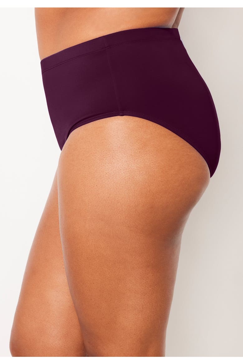 Chlorine Resistant Full Coverage Swim Brief, Alternate, color, Black Cherry