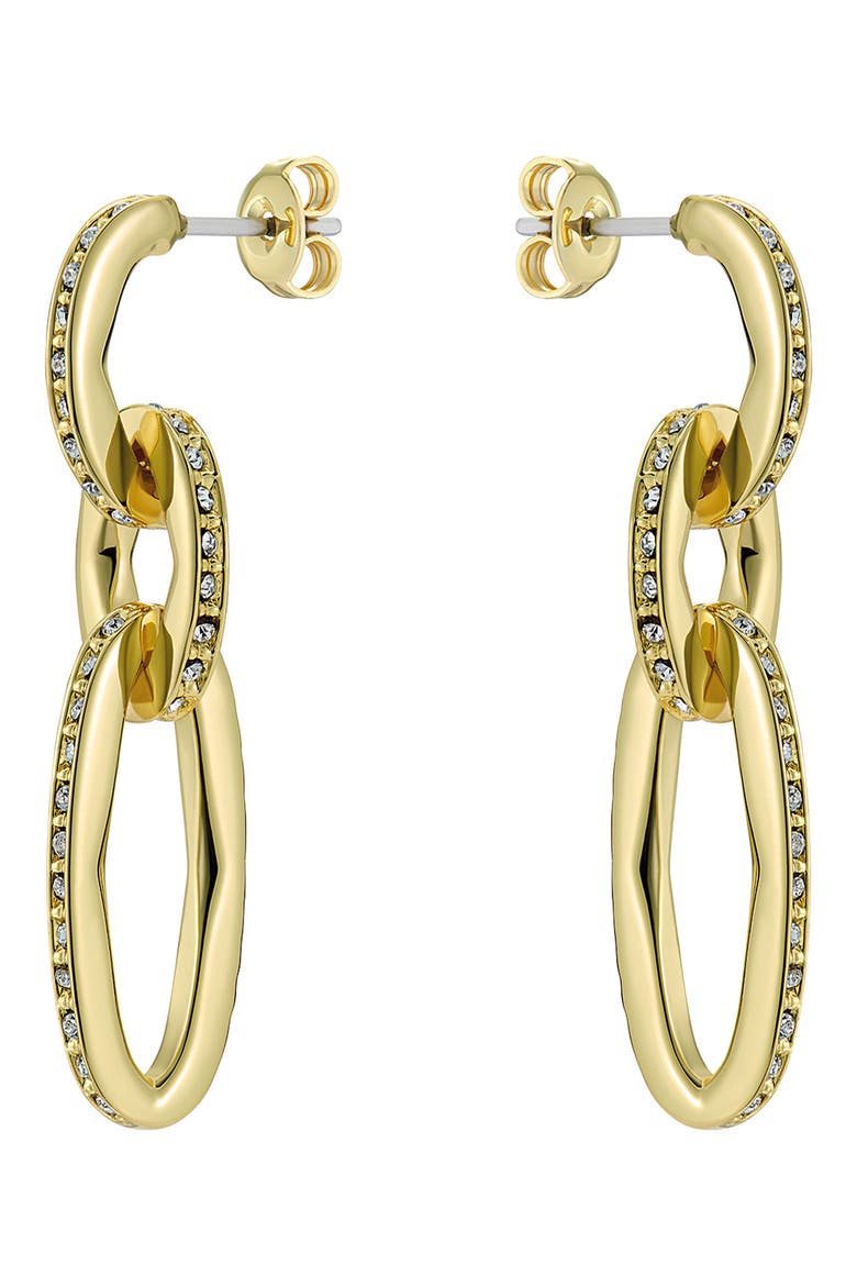 Shirina Crystal Shimmer Drop Earrings, Alternate, color, GOLD TONE / CLEAR CRYSTAL