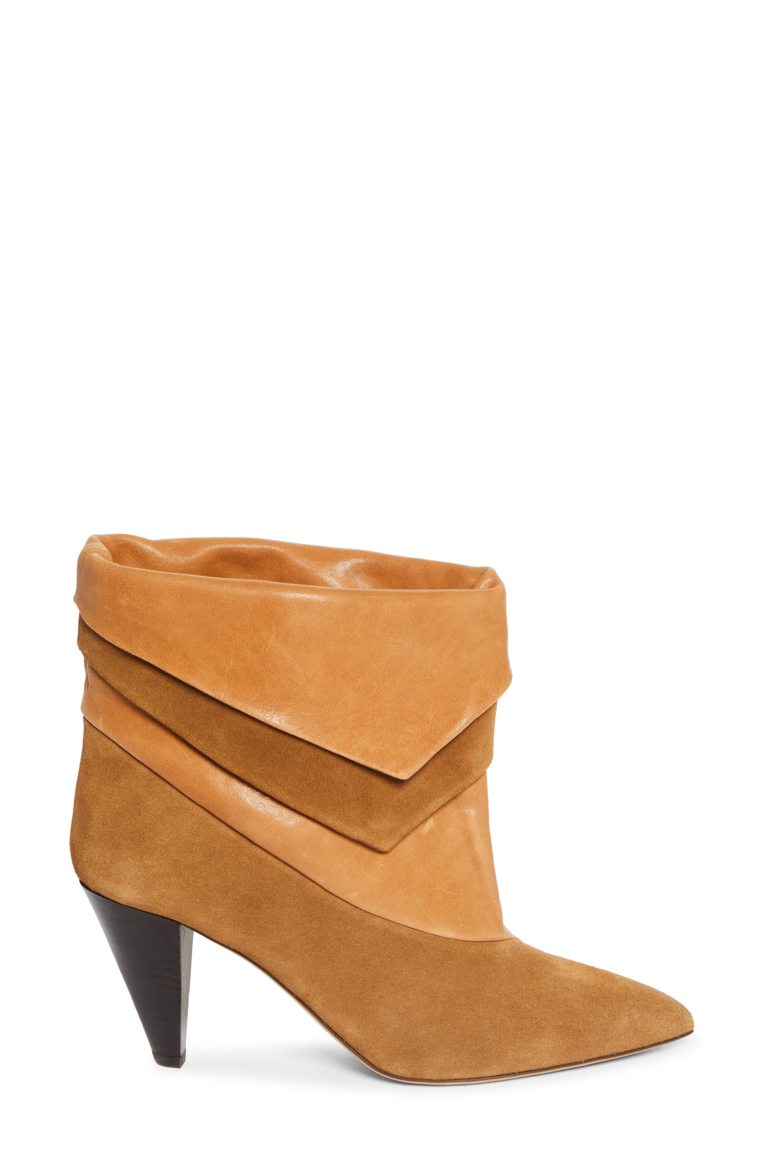 Lyone Layered Cuff Bootie, Alternate, color, COGNAC