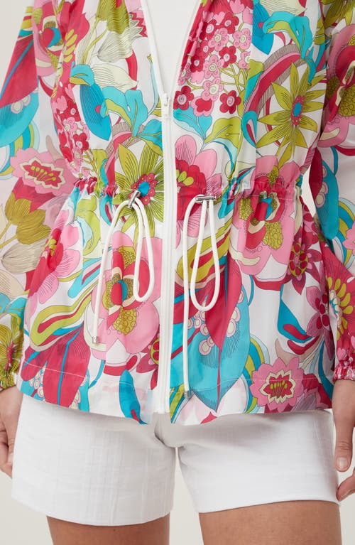 Trina Turk Rue Zip Front Jacket In Pink Multi