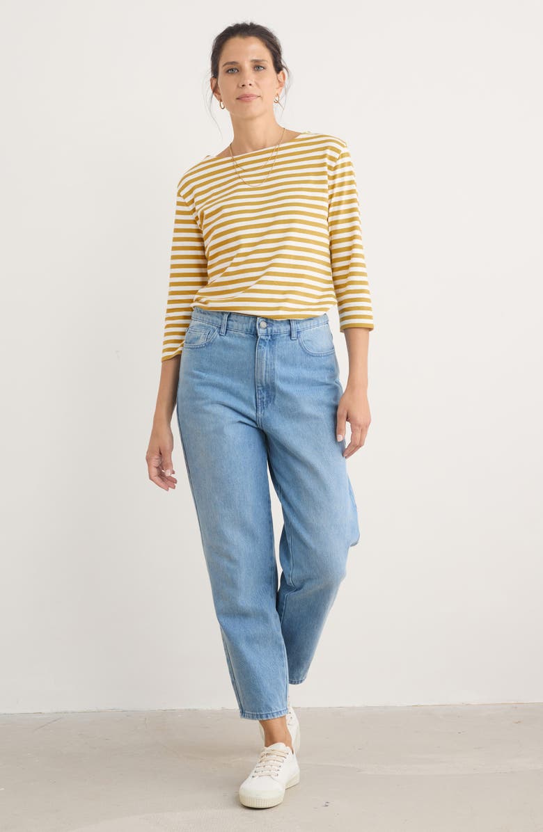 Seasalt Cornwall Towan Barrel Leg Organic Cotton Jeans, Alternate, color, Light Wash High Twist