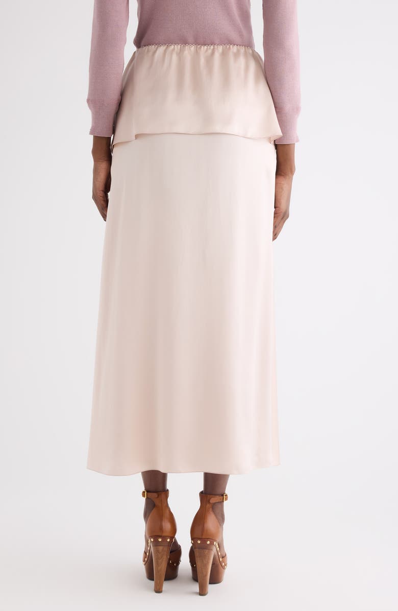 Chloé Fluid Washed Silk Satin Layered Midi Skirt, Alternate, color, Rose Dust