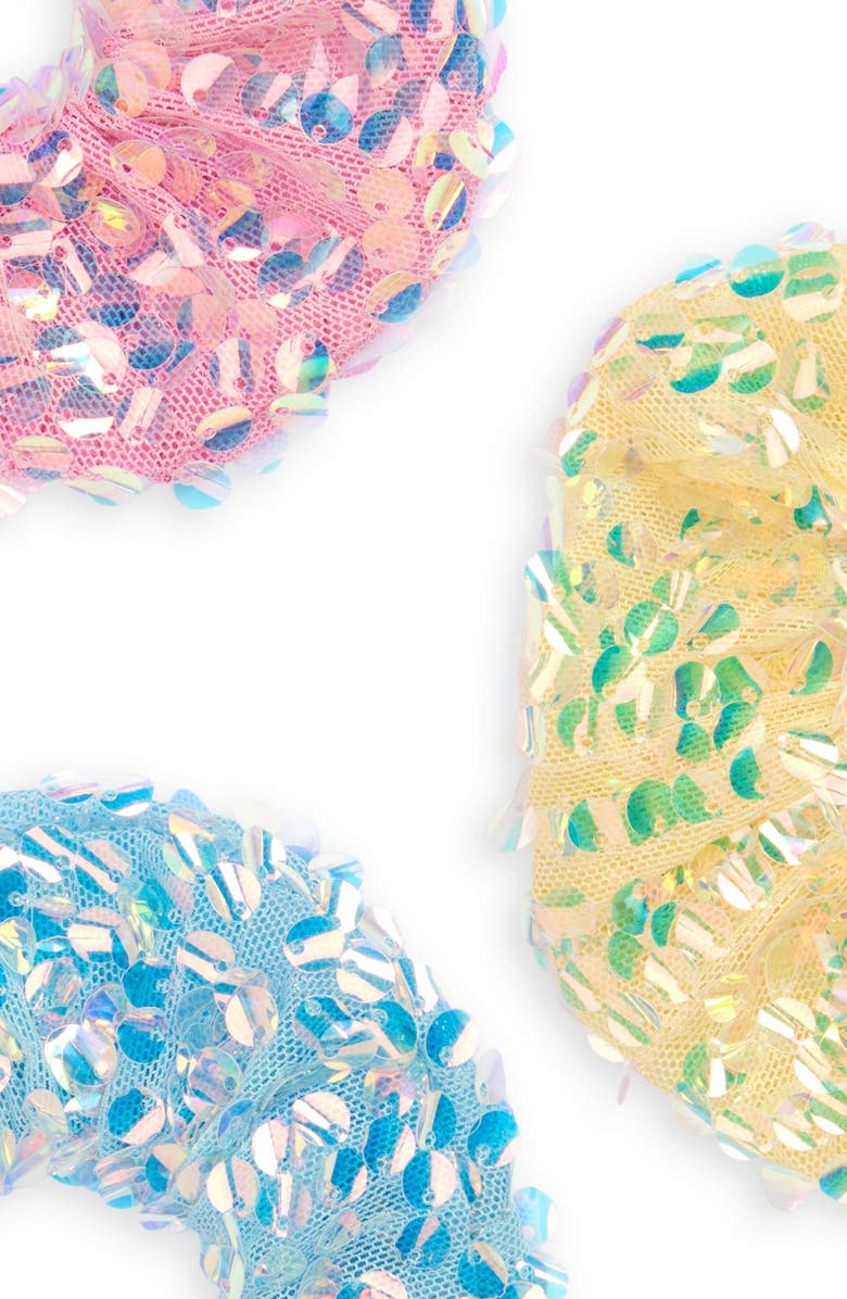 Cara Kids' Set of 3 Sequin Scrunchies, Alternate, color, Pink Multi